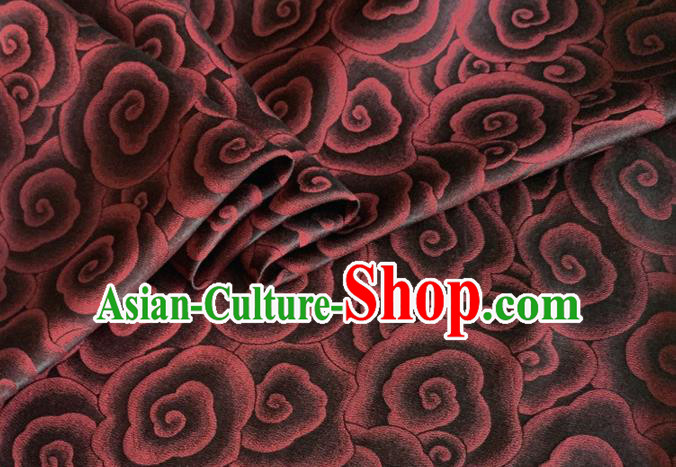Asian Chinese Classical Clouds Pattern Design Brown Brocade Jacquard Fabric Traditional Cheongsam Silk Material Asian Chinese Classical Clouds Pattern Design Brown Brocade Jacquard Fabric Traditional Cheongsam Silk Material
