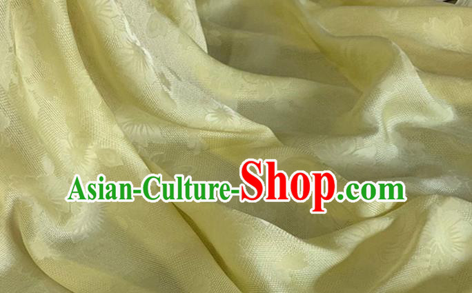 Asian Chinese Classical Flowers Pattern Design Yellow Brocade Jacquard Fabric Traditional Cheongsam Silk Material Asian Chinese Classical Flowers Pattern Design Yellow Brocade Jacquard Fabric Traditional Cheongsam Silk Material