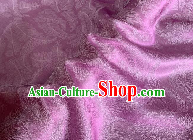 Asian Chinese Classical Feather Pattern Design Purple Brocade Jacquard Fabric Traditional Cheongsam Silk Material Asian Chinese Classical Feather Pattern Design Purple Brocade Jacquard Fabric Traditional Cheongsam Silk Material