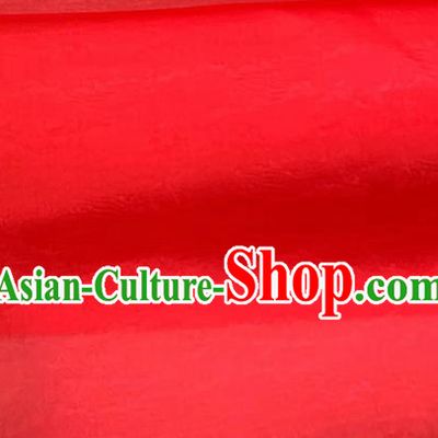 Asian Chinese Classical Phoenix Peony Pattern Design Red Organza Jacquard Fabric Traditional Cheongsam Silk Material