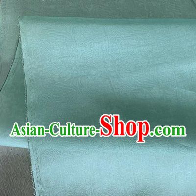 Asian Chinese Classical Phoenix Peony Pattern Design Lake Blue Organza Jacquard Fabric Traditional Cheongsam Silk Material