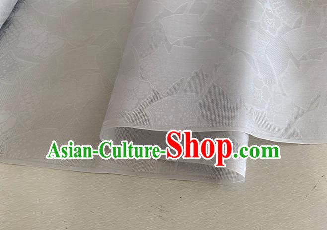 Asian Chinese Classical Pattern Design White Organza Jacquard Fabric Traditional Cheongsam Silk Material Asian Chinese Classical Pattern Design White Organza Jacquard Fabric Traditional Cheongsam Silk Material
