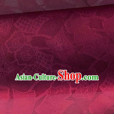 Asian Chinese Classical Pattern Design Wine Red Organza Jacquard Fabric Traditional Cheongsam Silk Material