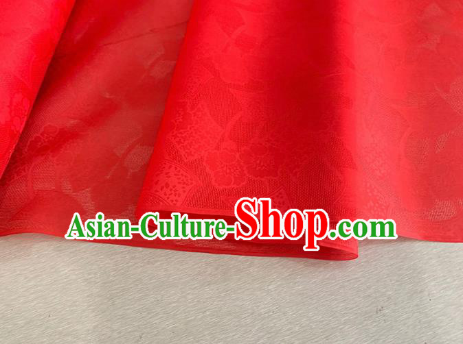 Asian Chinese Classical Pattern Design Red Organza Jacquard Fabric Traditional Cheongsam Silk Material Asian Chinese Classical Pattern Design Red Organza Jacquard Fabric Traditional Cheongsam Silk Material