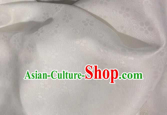 Asian Chinese Classical Plum Pattern Design White Jacquard Fabric Traditional Silk Material Asian Chinese Classical Plum Pattern Design White Jacquard Fabric Traditional Silk Material