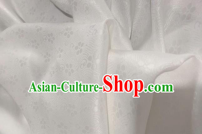 Asian Chinese Classical Plum Pattern Design White Jacquard Fabric Traditional Silk Material Asian Chinese Classical Plum Pattern Design White Jacquard Fabric Traditional Silk Material