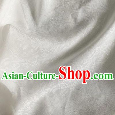 Asian Chinese Classical Pattern Design White Jacquard Fabric Traditional Cheongsam Silk Material