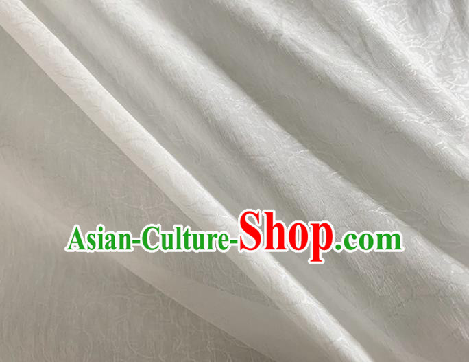 Asian Chinese Classical Pattern Design White Jacquard Fabric Traditional Cheongsam Silk Material Asian Chinese Classical Pattern Design White Jacquard Fabric Traditional Cheongsam Silk Material