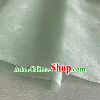 Asian Chinese Classical Peony Pattern Design Light Green Jacquard Fabric Traditional Cheongsam Silk Material