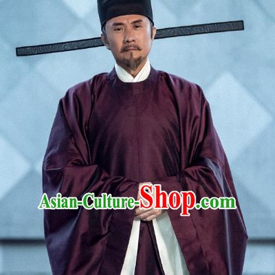 Traditional Chinese Ancient Song Dynasty Head of the Secretariat Drama Royal Nirvana Li Baizhou Costumes and Hat for Men