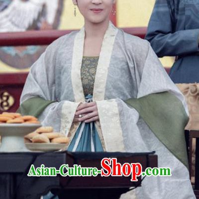 Traditional Chinese Ancient Song Dynasty Imperial Concubine Dress Drama Royal Nirvana Noble Consort Zhao Costumes and Headpiece for Women