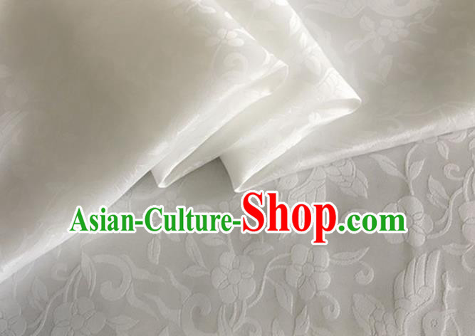 Asian Chinese Classical Birds Pattern Design White Brocade Jacquard Fabric Traditional Cheongsam Silk Material Asian Chinese Classical Birds Pattern Design White Brocade Jacquard Fabric Traditional Cheongsam Silk Material