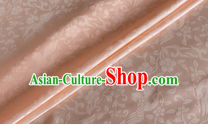 Asian Chinese Classical Birds Pattern Design Pink Brocade Jacquard Fabric Traditional Cheongsam Silk Material Asian Chinese Classical Birds Pattern Design Pink Brocade Jacquard Fabric Traditional Cheongsam Silk Material