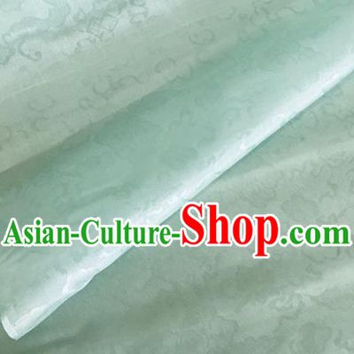 Asian Chinese Classical Auspicious Clouds Pattern Design Light Blue Brocade Jacquard Fabric Traditional Cheongsam Silk Material