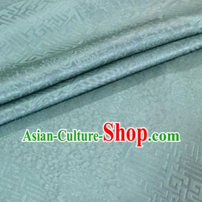 Asian Chinese Classical Longevity Pattern Design Sky Blue Brocade Jacquard Fabric Traditional Cheongsam Silk Material