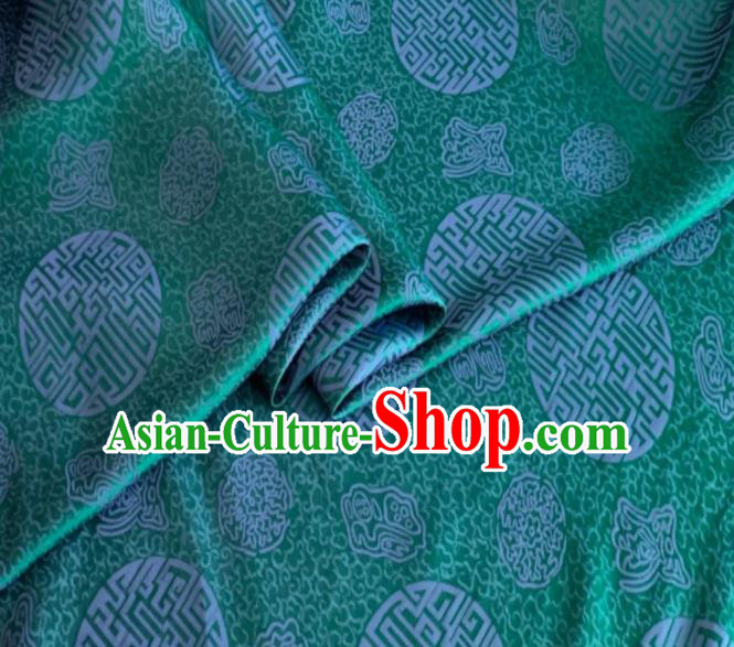 Asian Chinese Classical Longevity Pattern Design Atrovirens Brocade Jacquard Fabric Traditional Cheongsam Silk Material Asian Chinese Classical Longevity Pattern Design Atrovirens Brocade Jacquard Fabric Traditional Cheongsam Silk Material