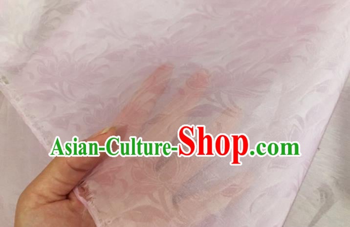 Asian Chinese Classical Lotus Pattern Design Pink Brocade Jacquard Fabric Traditional Cheongsam Silk Material Asian Chinese Classical Lotus Pattern Design Pink Brocade Jacquard Fabric Traditional Cheongsam Silk Material