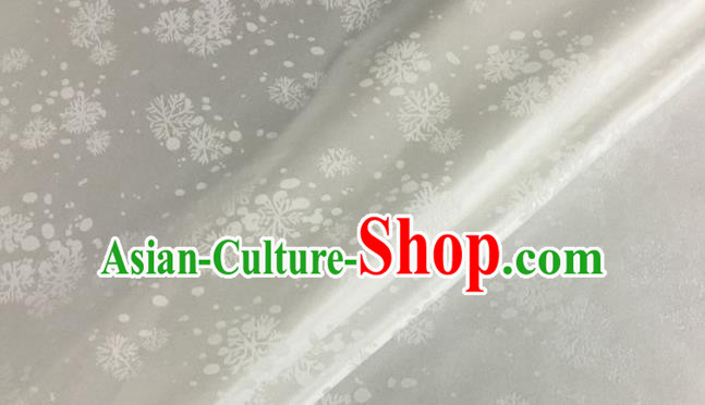 Asian Chinese Classical Snowflake Pattern Design White Brocade Jacquard Fabric Traditional Cheongsam Silk Material Asian Chinese Classical Snowflake Pattern Design White Brocade Jacquard Fabric Traditional Cheongsam Silk Material
