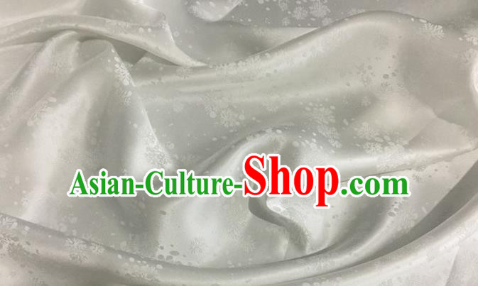 Asian Chinese Classical Snowflake Pattern Design White Brocade Jacquard Fabric Traditional Cheongsam Silk Material Asian Chinese Classical Snowflake Pattern Design White Brocade Jacquard Fabric Traditional Cheongsam Silk Material