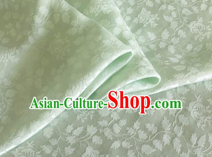 Asian Chinese Classical Jacquard Pattern Design Light Green Brocade Fabric Traditional Cheongsam Silk Material Asian Chinese Classical Jacquard Pattern Design Light Green Brocade Fabric Traditional Cheongsam Silk Material