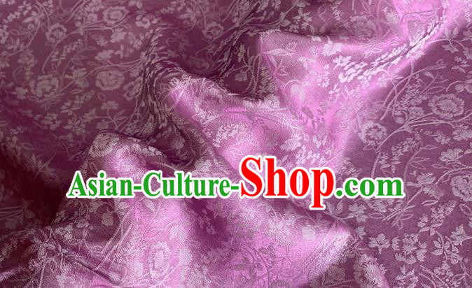 Asian Chinese Classical Jacquard Peony Pattern Design Purple Brocade Fabric Traditional Cheongsam Silk Material Asian Chinese Classical Jacquard Peony Pattern Design Purple Brocade Fabric Traditional Cheongsam Silk Material