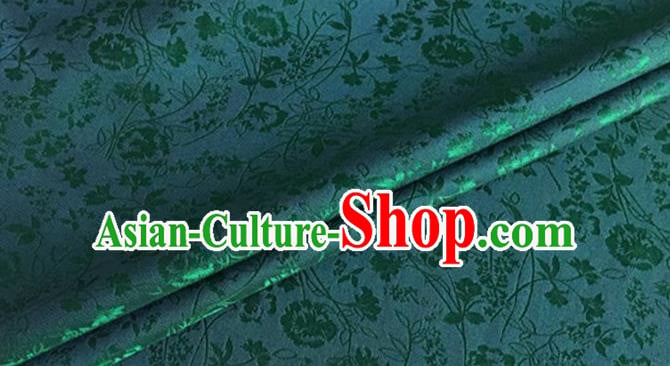 Asian Chinese Classical Jacquard Peony Pattern Design Atrovirens Brocade Fabric Traditional Cheongsam Silk Material Asian Chinese Classical Jacquard Peony Pattern Design Atrovirens Brocade Fabric Traditional Cheongsam Silk Material