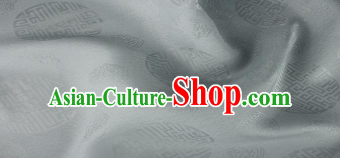 Asian Chinese Classical Longevity Pattern Design Grey Brocade Jacquard Fabric Traditional Cheongsam Silk Material Asian Chinese Classical Longevity Pattern Design Grey Brocade Jacquard Fabric Traditional Cheongsam Silk Material