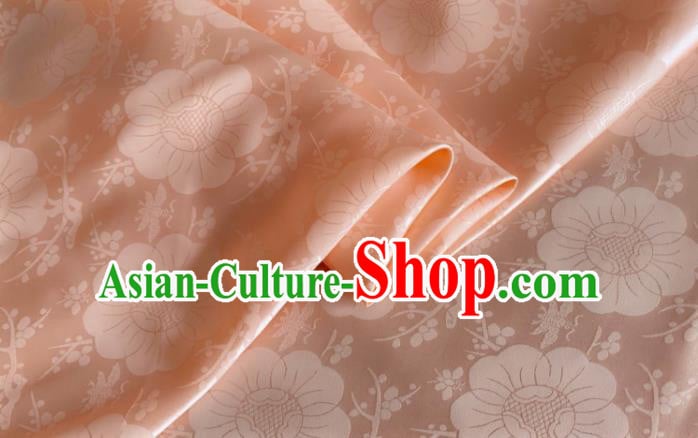 Asian Chinese Classical Plum Blossom Pattern Design Pink Silk Fabric Traditional Cheongsam Material Asian Chinese Classical Plum Blossom Pattern Design Pink Silk Fabric Traditional Cheongsam Material