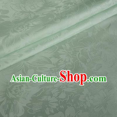 Asian Chinese Classical Rose Pattern Design Light Green Silk Fabric Traditional Cheongsam Material