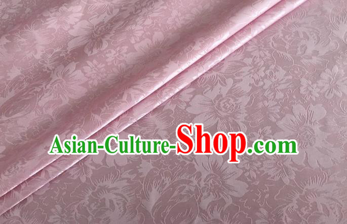 Asian Chinese Classical Rose Pattern Design Pink Silk Fabric Traditional Cheongsam Material Asian Chinese Classical Rose Pattern Design Pink Silk Fabric Traditional Cheongsam Material