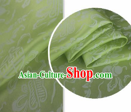 Asian Chinese Classical Ribbon Calabash Pattern Design Light Green Silk Fabric Traditional Cheongsam Material Asian Chinese Classical Ribbon Calabash Pattern Design Light Green Silk Fabric Traditional Cheongsam Material