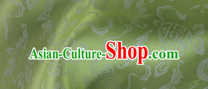 Asian Chinese Classical Ribbon Calabash Pattern Design Light Green Silk Fabric Traditional Cheongsam Material Asian Chinese Classical Ribbon Calabash Pattern Design Light Green Silk Fabric Traditional Cheongsam Material