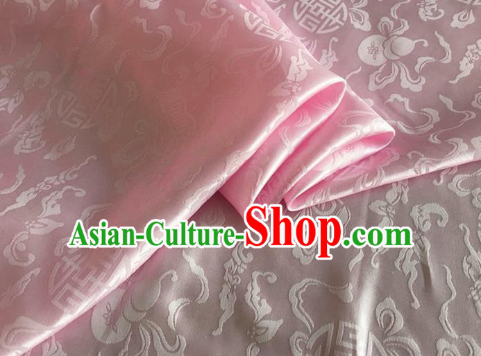 Asian Chinese Classical Ribbon Calabash Pattern Design Light Pink Silk Fabric Traditional Cheongsam Material Asian Chinese Classical Ribbon Calabash Pattern Design Light Pink Silk Fabric Traditional Cheongsam Material