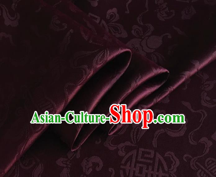 Asian Chinese Classical Ribbon Calabash Pattern Design Amaranth Silk Fabric Traditional Cheongsam Material Asian Chinese Classical Ribbon Calabash Pattern Design Amaranth Silk Fabric Traditional Cheongsam Material