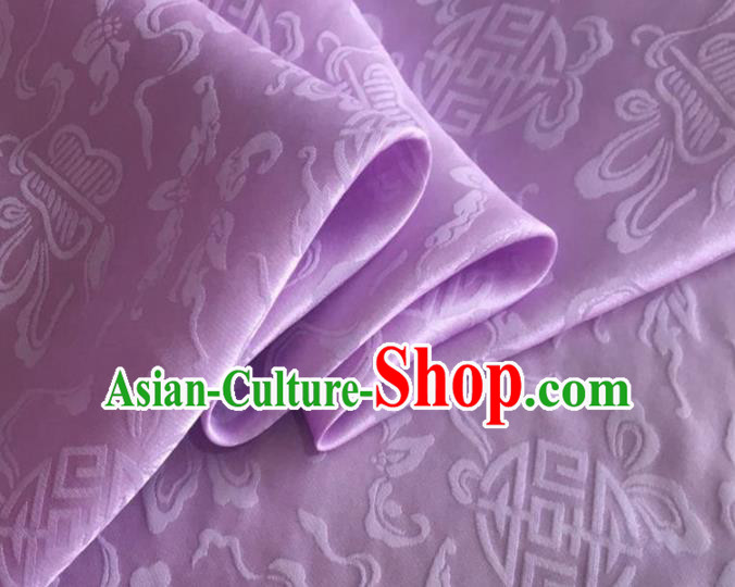 Asian Chinese Classical Ribbon Calabash Pattern Design Light Purple Silk Fabric Traditional Cheongsam Material Asian Chinese Classical Ribbon Calabash Pattern Design Light Purple Silk Fabric Traditional Cheongsam Material