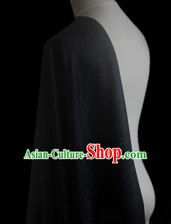 Asian Chinese Classical Pattern Design Black Silk Fabric Traditional Cheongsam Brocade Material Asian Chinese Classical Pattern Design Black Silk Fabric Traditional Cheongsam Brocade Material