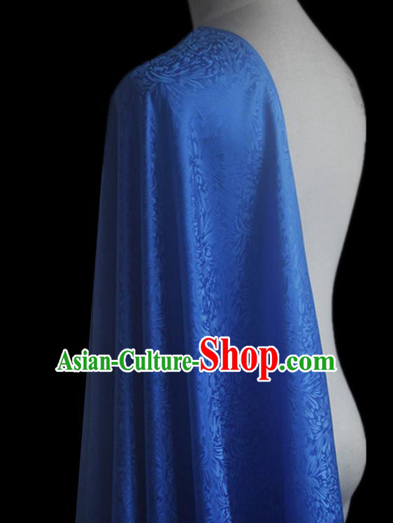 Asian Chinese Classical Pattern Design Royalblue Silk Fabric Traditional Cheongsam Brocade Material Asian Chinese Classical Pattern Design Royalblue Silk Fabric Traditional Cheongsam Brocade Material