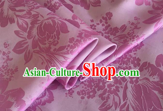 Asian Chinese Classical Peony Pattern Design Rosy Silk Fabric Traditional Cheongsam Brocade Material Asian Chinese Classical Peony Pattern Design Rosy Silk Fabric Traditional Cheongsam Brocade Material