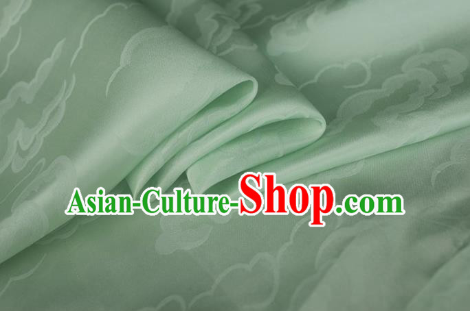 Asian Chinese Classical Cloud Pattern Design Light Green Silk Fabric Traditional Cheongsam Brocade Material Asian Chinese Classical Cloud Pattern Design Light Green Silk Fabric Traditional Cheongsam Brocade Material