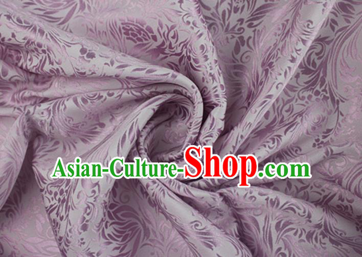 Asian Chinese Classical Iris Pattern Design Light Purple Silk Fabric Traditional Cheongsam Brocade Material Asian Chinese Classical Iris Pattern Design Light Purple Silk Fabric Traditional Cheongsam Brocade Material