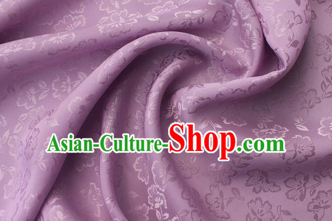 Asian Chinese Classical Flowers Pattern Design Purple Silk Fabric Traditional Cheongsam Brocade Material Asian Chinese Classical Flowers Pattern Design Purple Silk Fabric Traditional Cheongsam Brocade Material