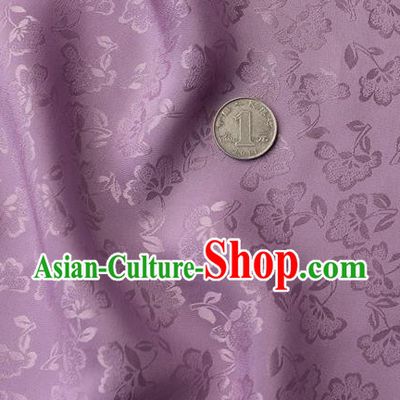 Asian Chinese Classical Flowers Pattern Design Purple Silk Fabric Traditional Cheongsam Brocade Material