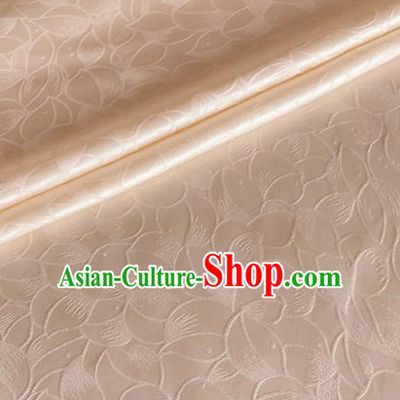 Asian Chinese Classical Lotus Petals Pattern Design Champagne Silk Fabric Traditional Cheongsam Brocade Material
