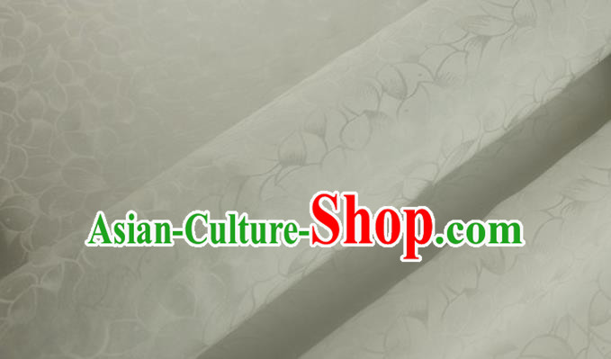 Asian Chinese Classical Lotus Petals Pattern Design Beige Silk Fabric Traditional Cheongsam Brocade Material Asian Chinese Classical Lotus Petals Pattern Design Beige Silk Fabric Traditional Cheongsam Brocade Material