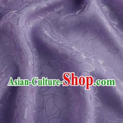 Asian Chinese Classical Lotus Petals Pattern Design Lilac Silk Fabric Traditional Cheongsam Brocade Material
