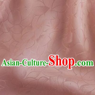 Asian Chinese Classical Lotus Petals Pattern Design Pink Silk Fabric Traditional Cheongsam Brocade Material