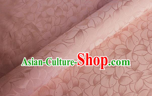 Asian Chinese Classical Lotus Petals Pattern Design Pink Silk Fabric Traditional Cheongsam Brocade Material Asian Chinese Classical Lotus Petals Pattern Design Pink Silk Fabric Traditional Cheongsam Brocade Material