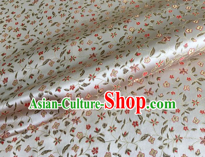 Asian Chinese Classical Pepper Flowers Pattern Design White Brocade Fabric Traditional Cheongsam Silk Material Asian Chinese Classical Pepper Flowers Pattern Design White Brocade Fabric Traditional Cheongsam Silk Material