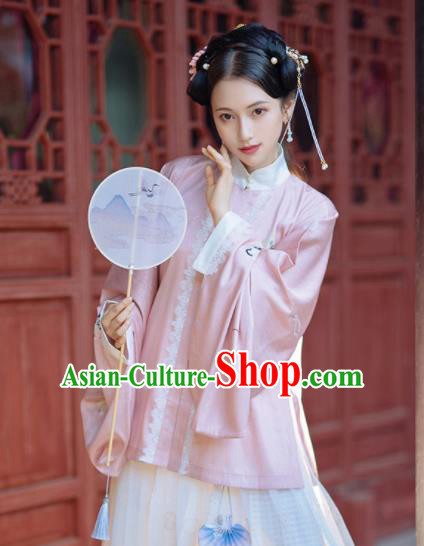 Chinese Traditional Hanfu Pink Blouse Ancient Ming Dynasty Princess Costume for Women Chinese Traditional Hanfu Pink Blouse Ancient Ming Dynasty Princess Costume for Women