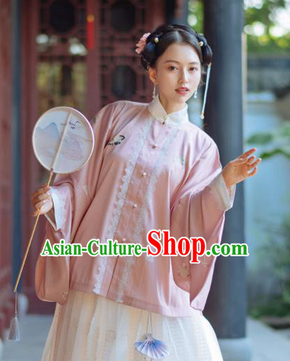 Chinese Traditional Hanfu Pink Blouse Ancient Ming Dynasty Princess Costume for Women Chinese Traditional Hanfu Pink Blouse Ancient Ming Dynasty Princess Costume for Women